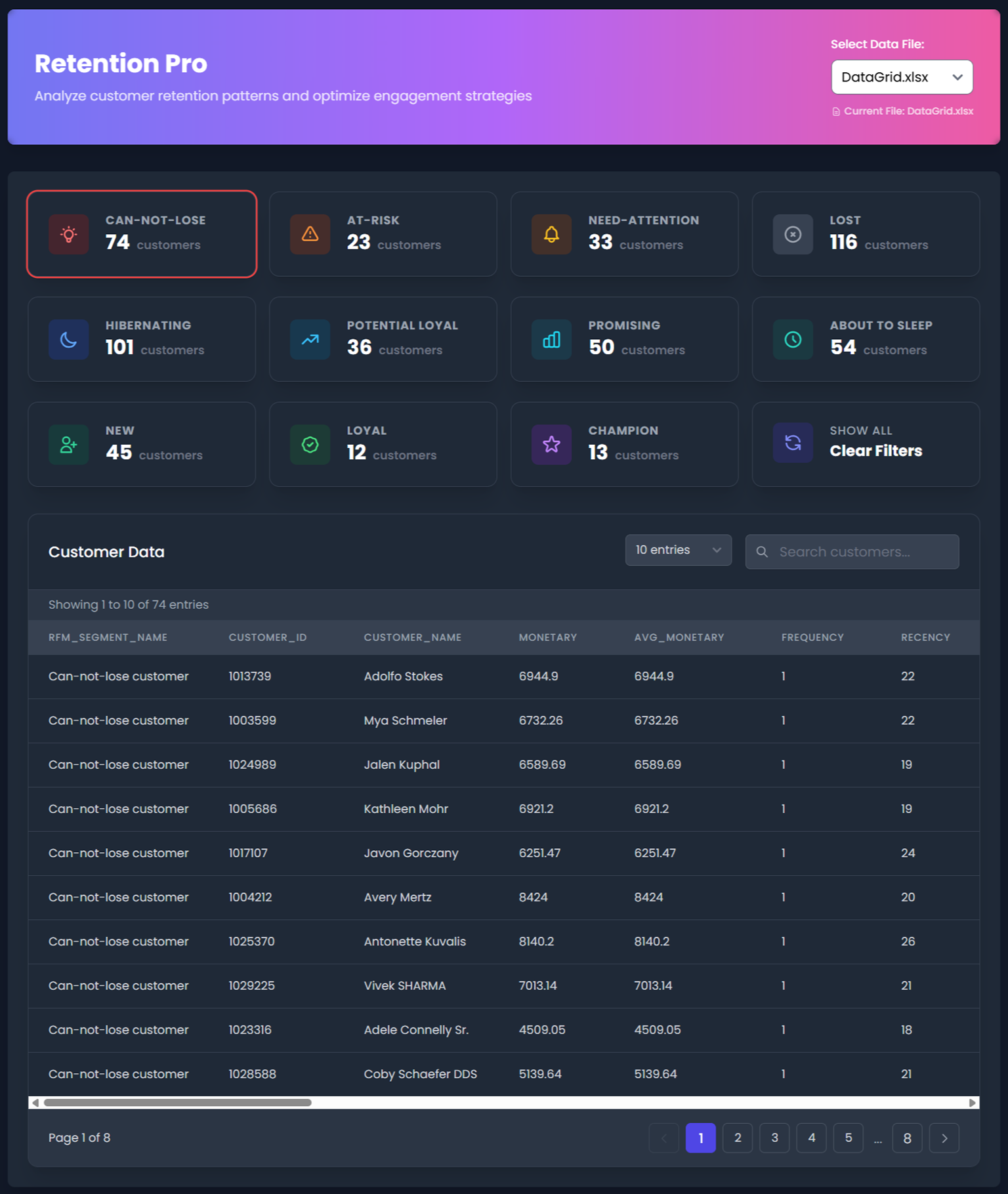 RetentionPro AI Interface